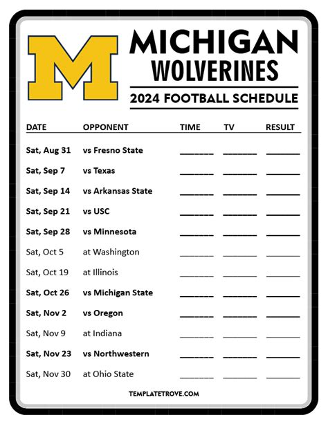 michigan wolverines home football schedule|michigan full football schedule.